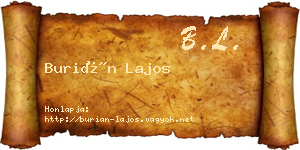 Burián Lajos névjegykártya